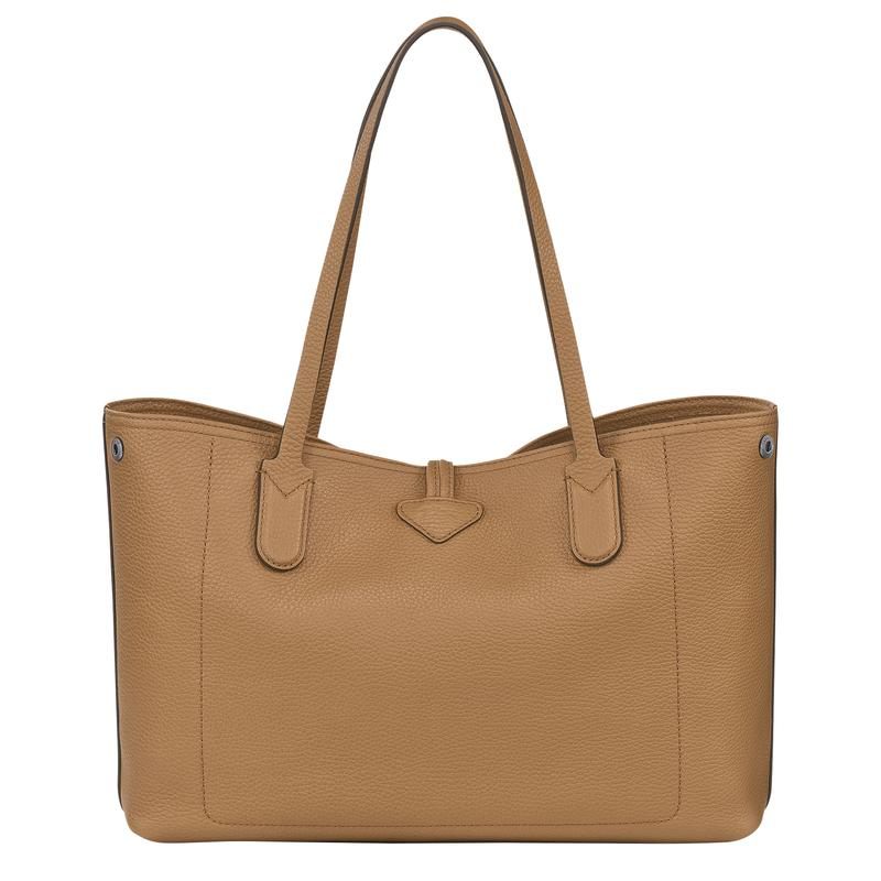 商品Longchamp|珑骧 Le Roseau系列大号女士棕色皮革单肩包 L2686968026,价格¥4710,第4张图片详细描述