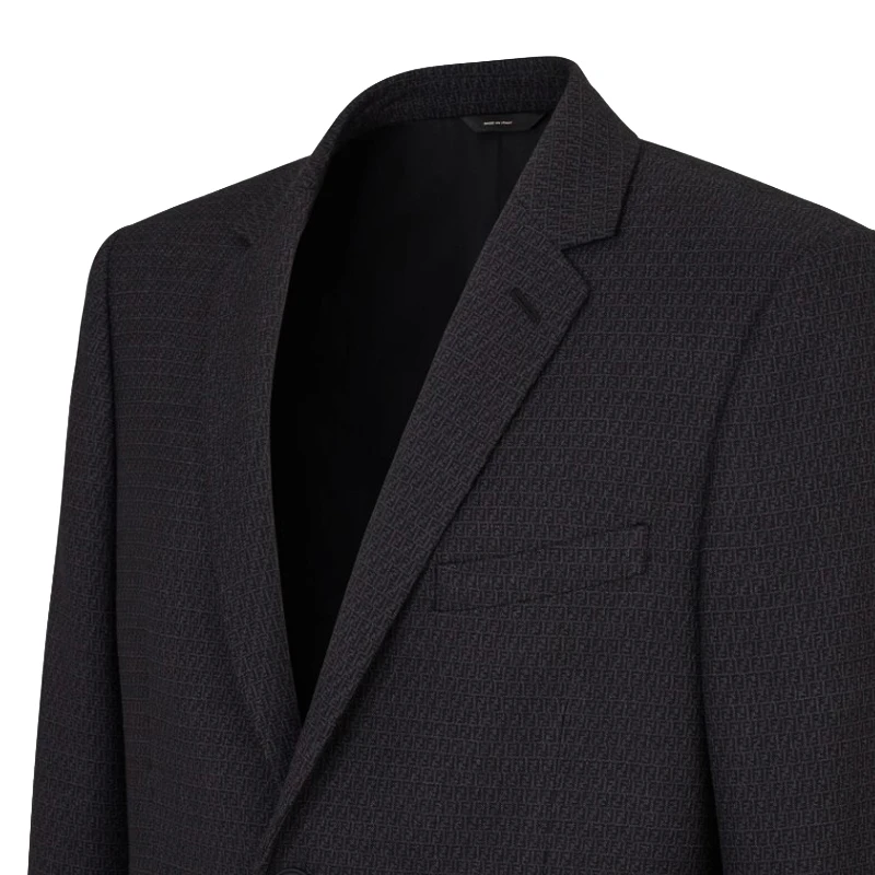 商品[国内直发] Fendi|FENDI 男黑色 / 深灰色男士外套 FJ0853_AHBV_F09WY,价格¥12510,第3张图片详细描述