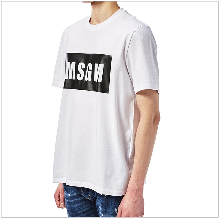 商品[国内直发] MSGM|MSGM 男士圆领混纺白色棉质短袖T恤 2440MM67-184299-01,价格¥420,第7张图片详细描述