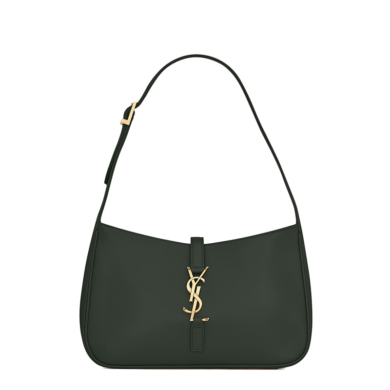 商品Yves Saint Laurent|SAINT LAURENT PARIS/圣罗兰 YSL 22春夏新款LE 5 À 7系列 女士深绿色光滑牛皮革标志金扣单肩手提腋下包,价格¥14908,第2张图片详细描述