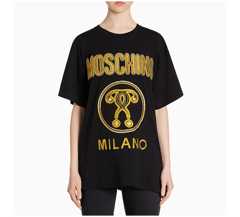 商品Moschino|MOSCHINO 黑色女士T恤 J0711-0540-7555,价格¥1769,第5张图片详细描述