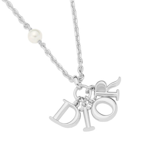 商品Dior|【包税】DIOR/迪奥 DIO(R)EVOLUTION系列 女士银色饰面金属白色树脂珠徽标吊坠项链N1680DVORS_D009,价格¥4023,第2张图片详细描述
