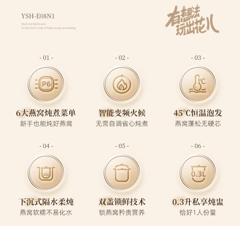 商品[国内直发] Bear|小熊养生壶YSH-E08N1恒温养生杯燕窝炖盅多功能小型全玻璃煮茶器 小熊E08N1+ 0.8L +0.3L炖盅,价格¥222,第2张图片详细描述
