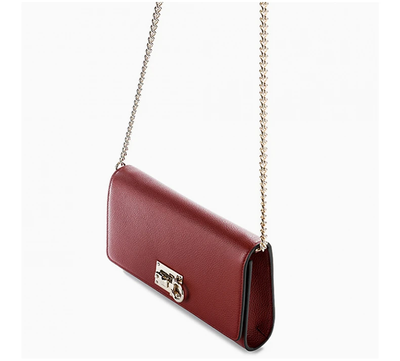 商品Salvatore Ferragamo|SALVATORE FERRAGAMO 酒红色女士单肩包 22-D881-727134,价格¥4982,第5张图片详细描述