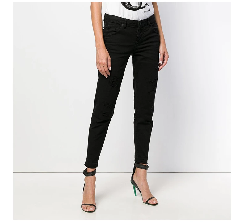 商品[国内直发] DSQUARED2|Dsquared2 D二次方 黑色牛仔布女装牛仔褲 S72LB0143-S39781-900,价格¥2640,第6张图片详细描述