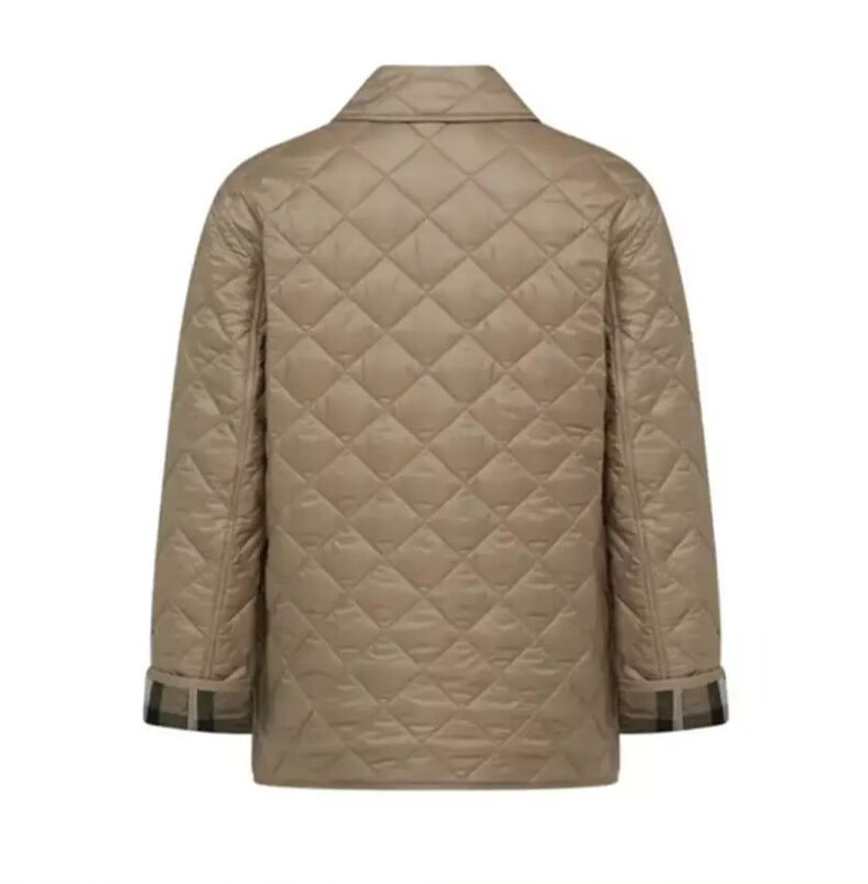 商品Burberry|BURBERRY/博柏利 女士米色聚酰胺贴袋按扣开襟棉服80841951 时尚优雅百搭,价格¥3033,第5张图片详细描述