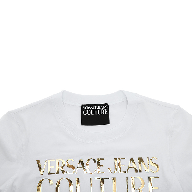 商品[国内直发] Versace|VERSACE JEANS 女白色短袖T恤 72HAHG01-CJ02G-G03,价格¥902,第3张图片详细描述