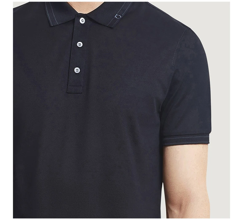 商品Salvatore Ferragamo|SALVATORE FERRAGAMO 男士黑色经典款式POLO衫 12-1783-697715,价格¥1786,第9张图片详细描述
