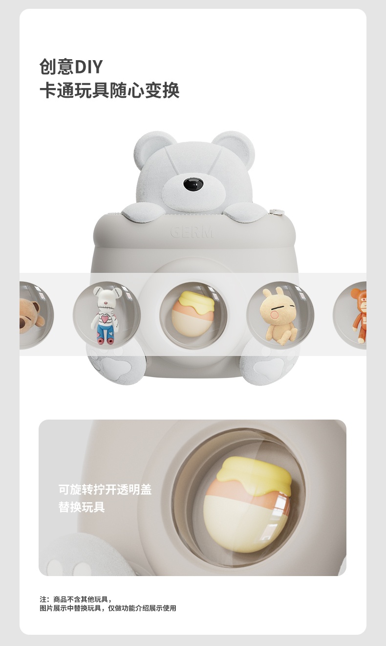商品GERM|日本GERM格沵 格沵卡卡兔/抱抱熊 旅行包 上学儿童双肩包书包背包,价格¥450,第16张图片详细描述