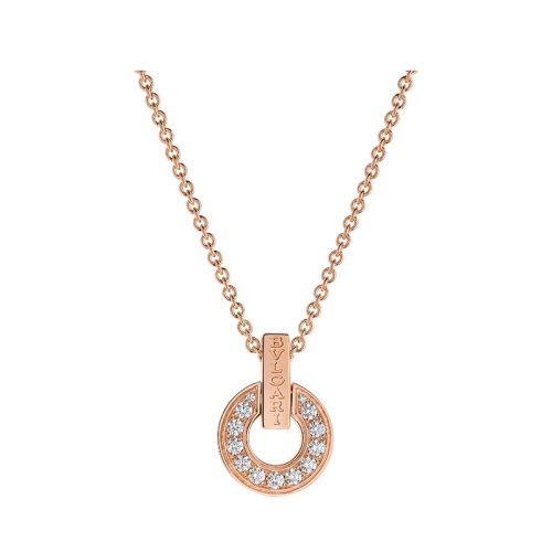 商品BVLGARI|  BVLGARI/宝格丽 BVLGARI BVLGARI系列 18k金玫瑰金镂空项链镶嵌密钉钻石项链357312,价格¥45847,第2张图片详细描述
