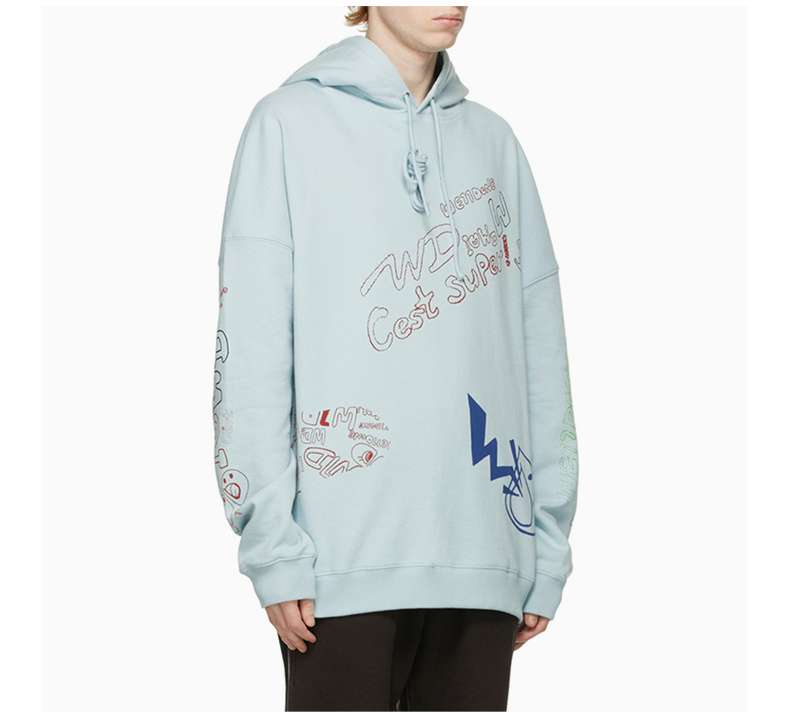 商品We11done|WE11DONE 女士薄荷绿印花连帽卫衣 WD-TH0-21-528-MT 【韩国产地商品,大陆地区收货约30-40天】,价格¥1747,第8张图片详细描述