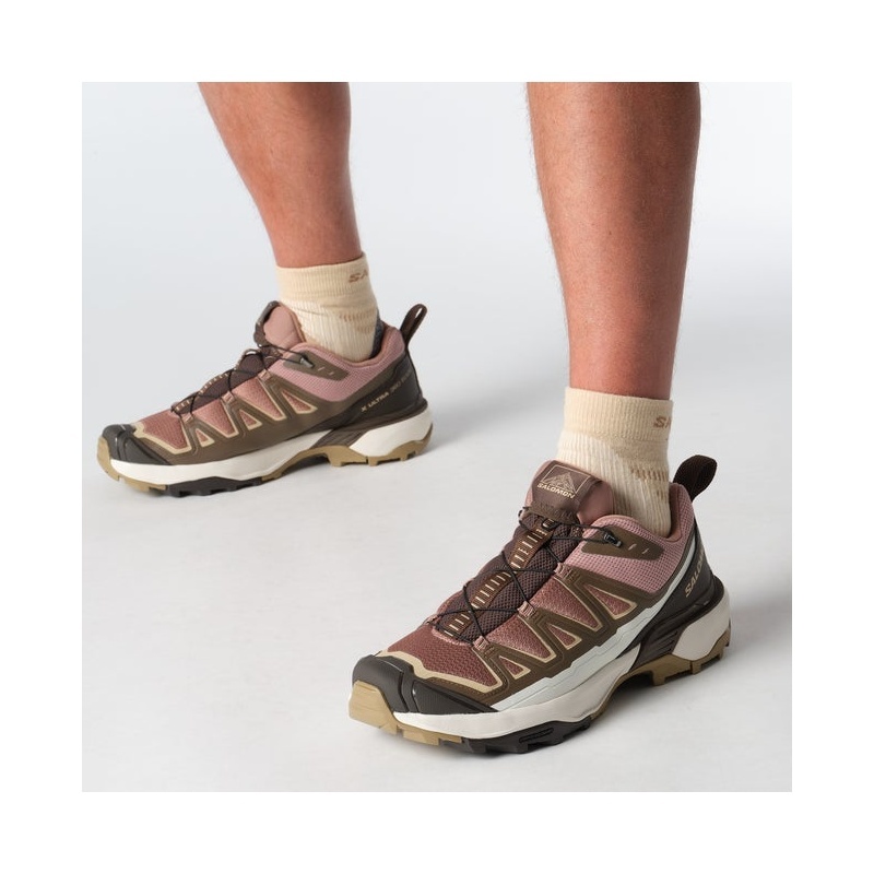商品Salomon|Salomon萨洛蒙 X ULTRA 360 EDGE系列男士浅木色/红棕色/深棕色织物登山鞋,价格¥1256,第9张图片详细描述