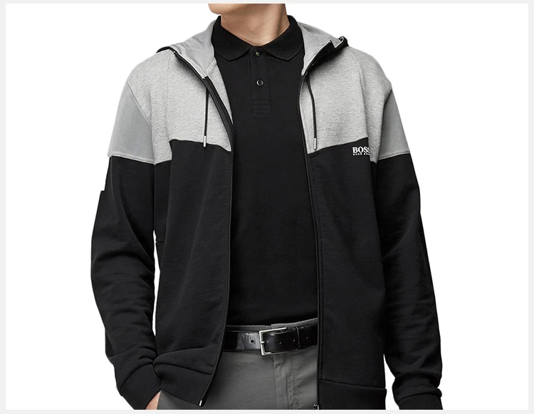 商品Hugo Boss|Hugo Boss 雨果博斯 男士纯色纯棉刺绣BOSS胸标时尚休闲短袖POLO衫 PIRO-50388956-001,价格¥655,第8张图片详细描述