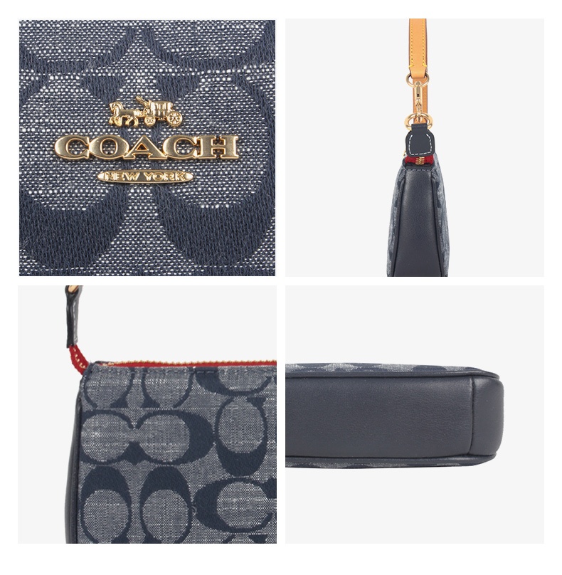 商品[国内直发] Coach|COACH 奥莱款女士牛仔布配皮单肩手提包 C8665IMDEI,价格¥1052,第7张图片详细描述