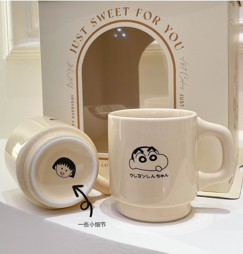 商品[国内直发] YeeCollene|可爱日系卡通陶瓷水杯ins高颜值下午茶马克杯情侣咖啡杯,价格¥67,第5张图片详细描述