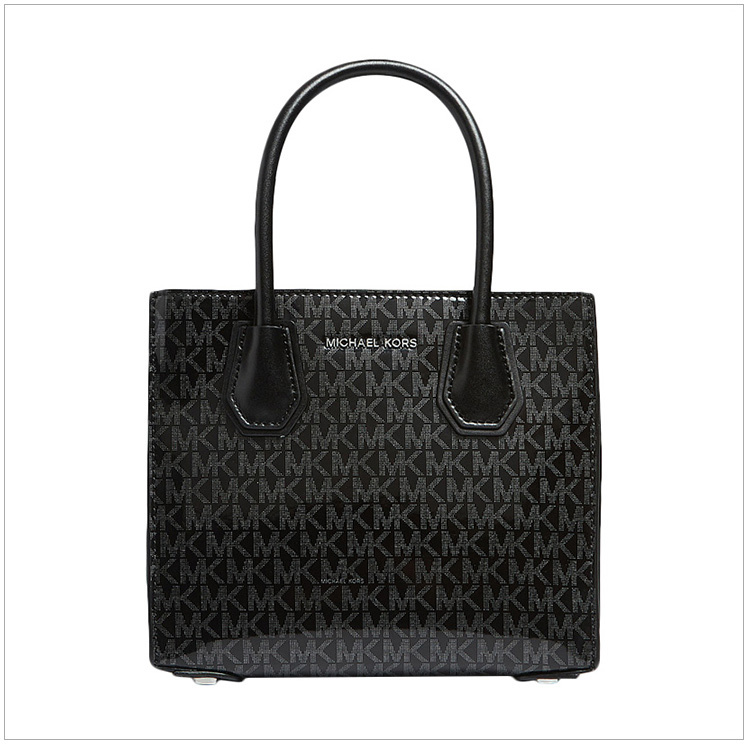 商品Michael Kors|Michael Kors 迈克高仕 女士深灰色PVC单肩包斜挎包 30H8SM9T3B-BLACKSILVER,价格¥820,第4张图片详细描述