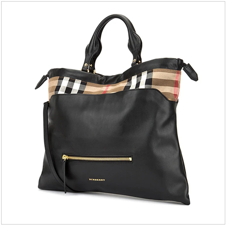 商品[国内直发] Burberry|BURBERRY 拼色女士手提包 3903402,价格¥7291,第5张图片详细描述