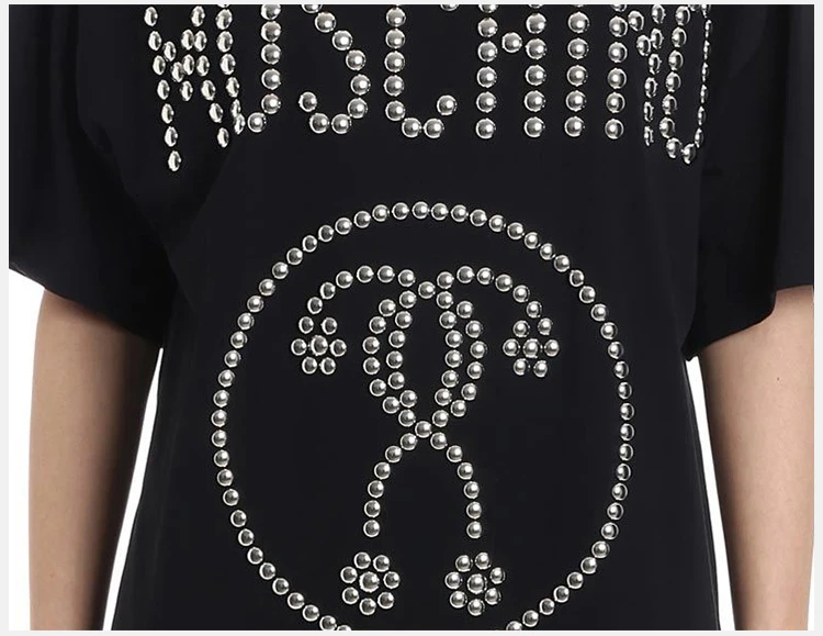 商品[国内直发] Moschino|MOSCHINO 黑色女士T恤 EJ0705-0540-3555,价格¥1121,第5张图片详细描述