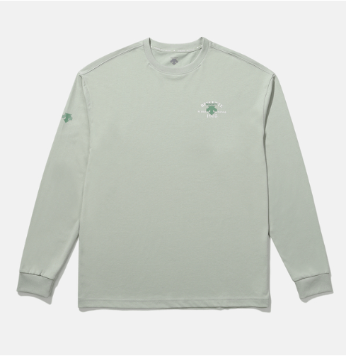 商品DESCENTE|【享贝家】DESCENTE 迪桑特 圆领运动长袖 男款 灰绿色  SN323UTL72（现采购商品，下单后12天内发货）,价格¥463,第2张图片详细描述