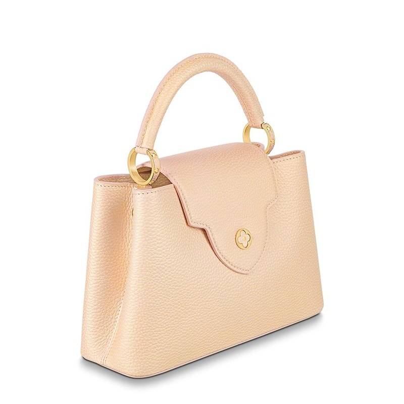 商品Louis Vuitton|【包税】 预售 Louis Vuitton/路易威登 22新款CAPUCINES BB系列 女士黄色系粒面牛皮革金扣配可拆卸皮革链条编织肩带单肩手提包M20841,价格¥50156,第3张图片详细描述