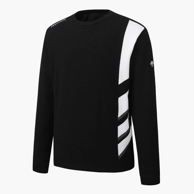 商品【预售商品15天发货】 DESCENTE|高球系列男士轻便防风毛衣适合周末休闲穿着 DO42MFKPO9-BLKG,价格¥1413,第4张图片详细描述