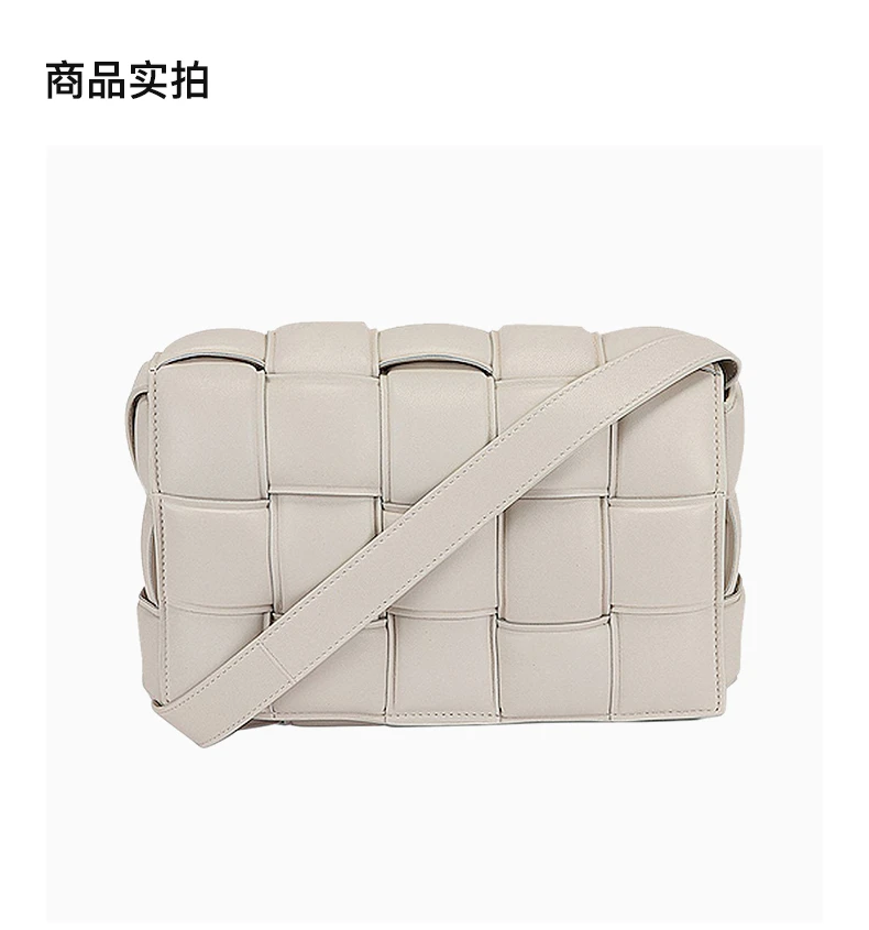 商品[国内直发] Bottega Veneta|BOTTEGA VENETA 女士灰白色羊皮编织斜挎包 591970-VCQR1-914,价格¥24813,第3张图片详细描述