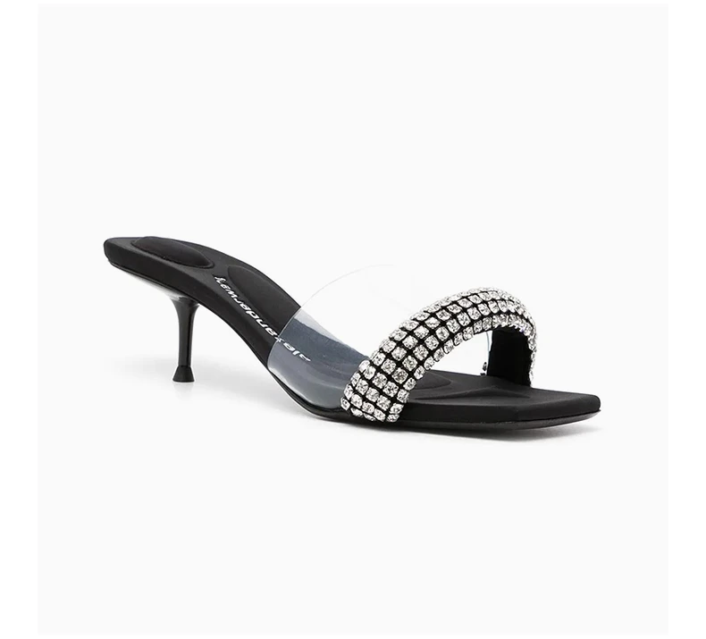 商品Alexander Wang|ALEXANDER WANG 女透明色女士露趾高跟拖鞋 30421S001-001,价格¥2931,第4张图片详细描述