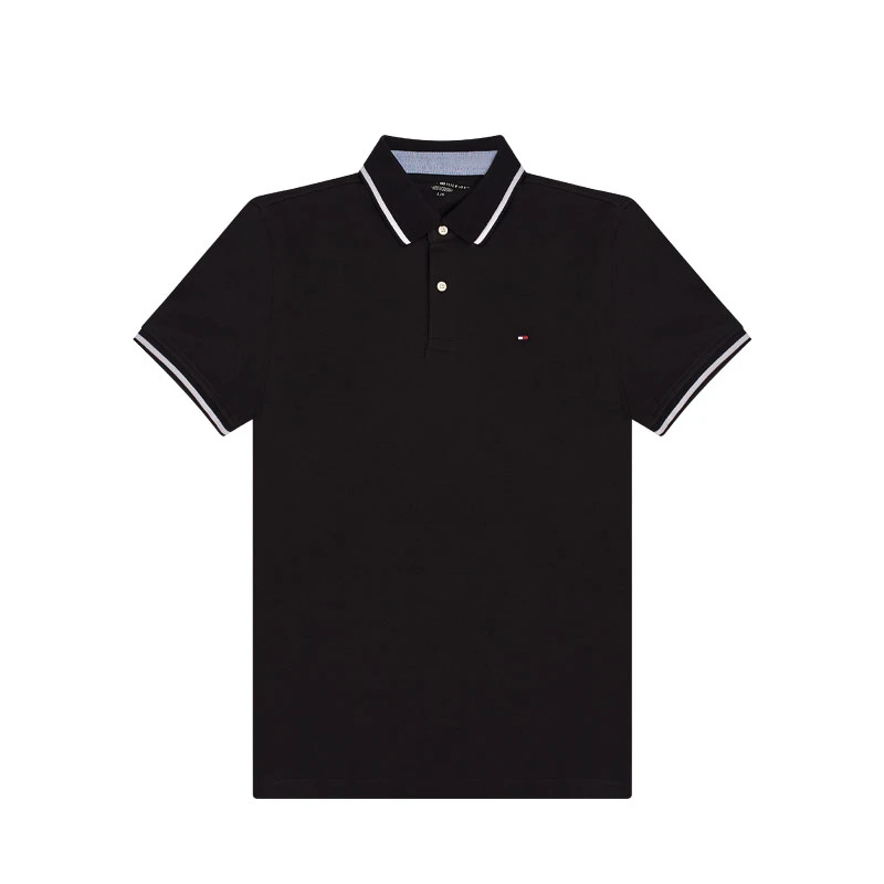 商品[国内直发] Tommy Hilfiger|TOMMY HILFIGER 黑色女士POLO衫 78J8752-001,价格¥449,第1张图片详细描述