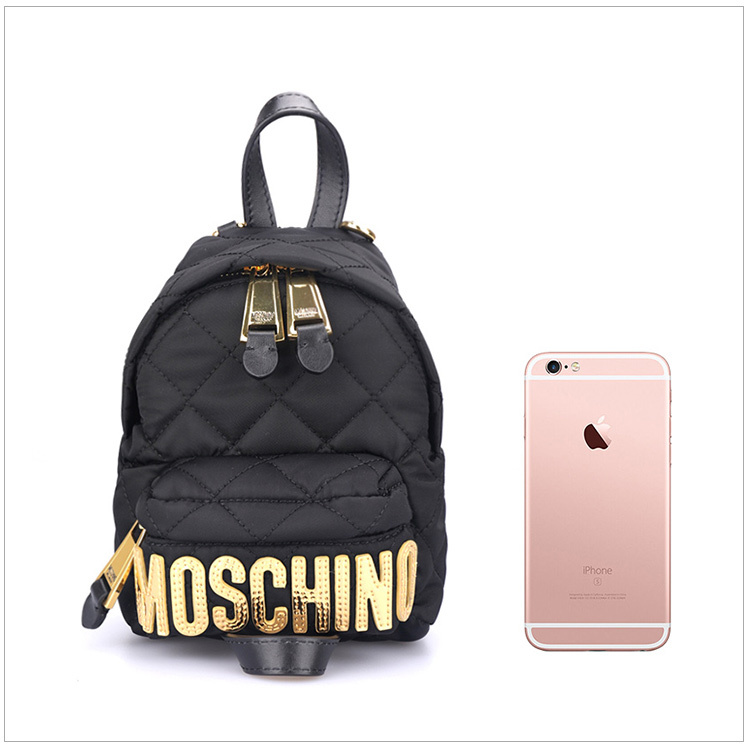 商品Moschino|Moschino 莫斯奇诺 女士黑色棉纶双肩包 2B7609-8201-2555,价格¥1943,第4张图片详细描述