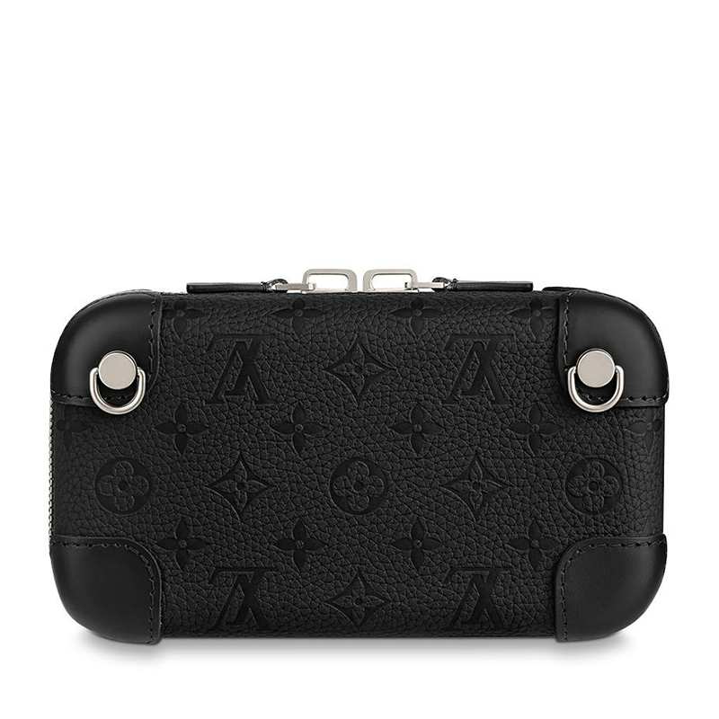 商品Louis Vuitton|预售10天 Louis Vuitton/路易威登 22春夏新款HORIZON CLUTCH系列 男士黑色老花压印牛皮革银扣拉链开合单肩斜跨盒子包M20439,价格¥21082,第3张图片详细描述