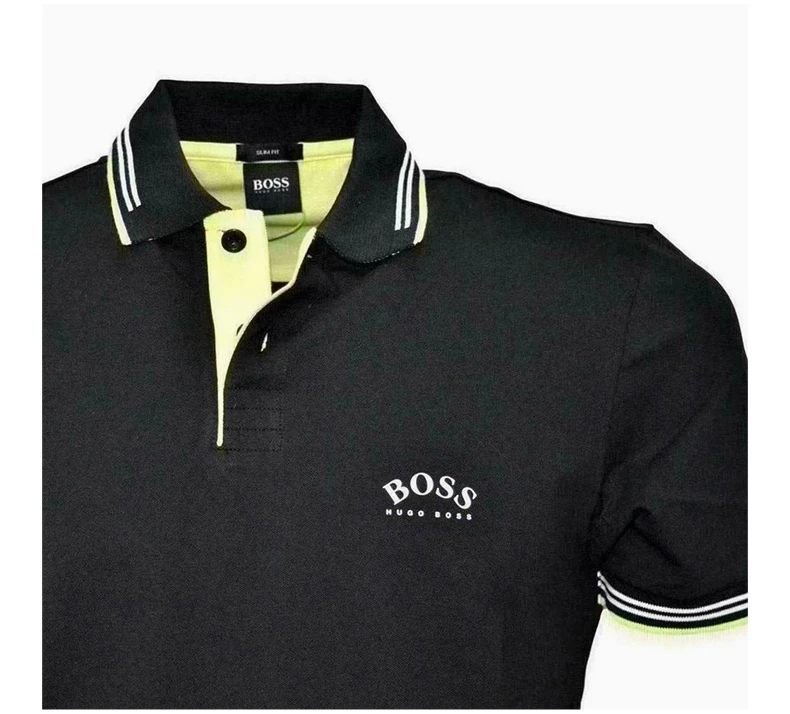 商品Hugo Boss|HUGO BOSS 男士黑色POLO衫 PAULCURVED-50412675-003,价格¥711,第6张图片详细描述