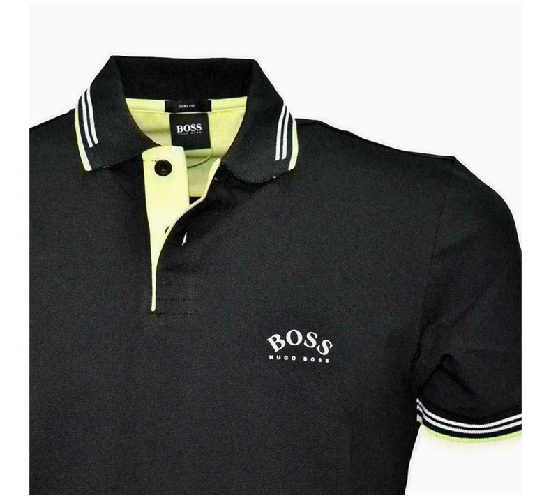商品Hugo Boss|HUGO BOSS 男士黑色POLO衫 PAULCURVED-50412675-003,价格¥657,第8张图片详细描述