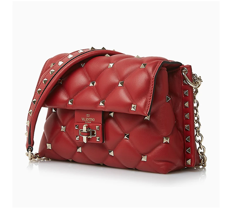 商品[国内直发] Valentino|VALENTINO 女士红色铆钉单肩包 RW2B0C72-NAP-0RO,价格¥12279,第5张图片详细描述