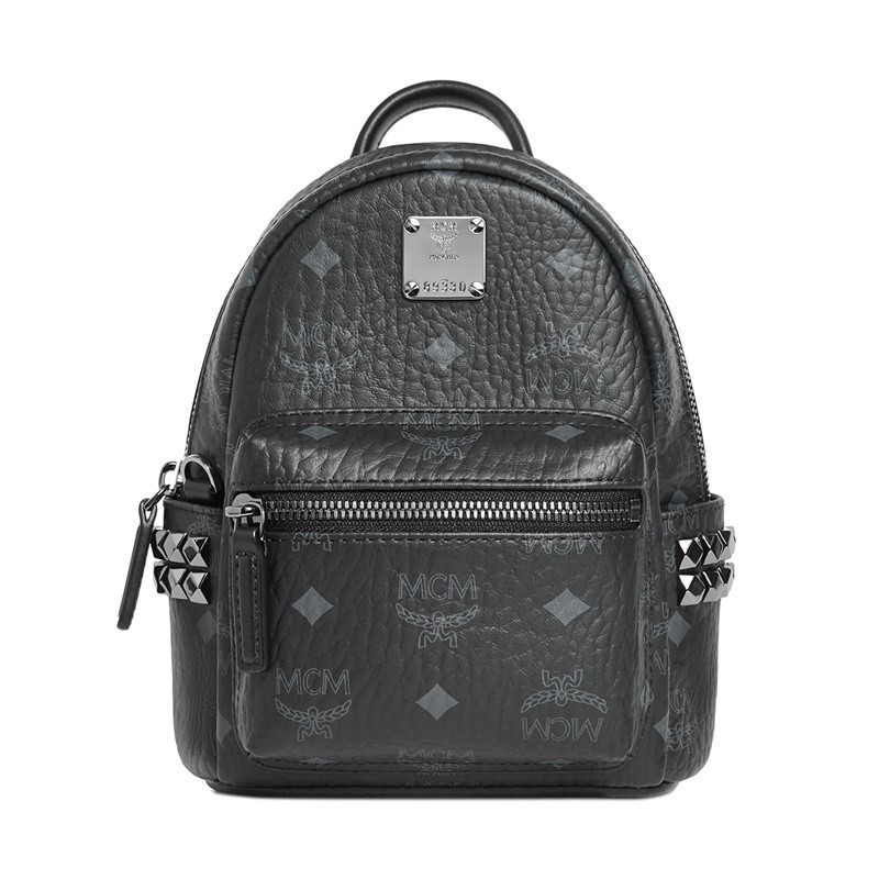 商品[国内直发] MCM|MCM 女士Stark Visetos系列超迷你款黑色经典LOGO印花人造革双肩背包 MMKAAVE13CO001,价格¥4647,第2张图片详细描述