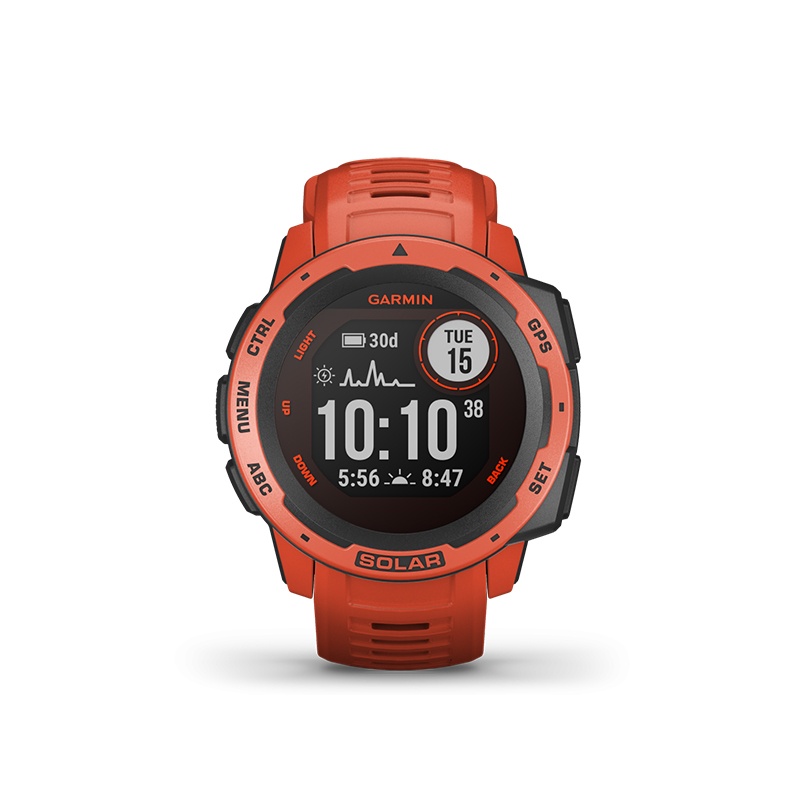 商品Garmin|GARMIN 男士红色树脂表盘石英机芯硅胶表带太阳能智能手表45MM,价格¥2555,第3张图片详细描述
