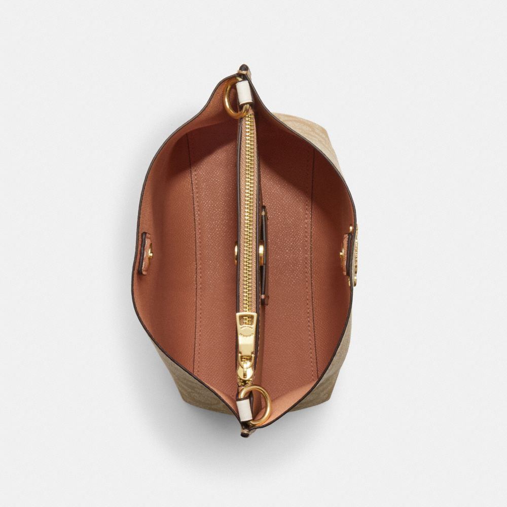 商品[国内直发] Coach|蔻驰水桶包奢侈品经典老花满印pvc手提单肩斜挎水桶包C3766 V5P0M,价格¥1174,第11张图片详细描述