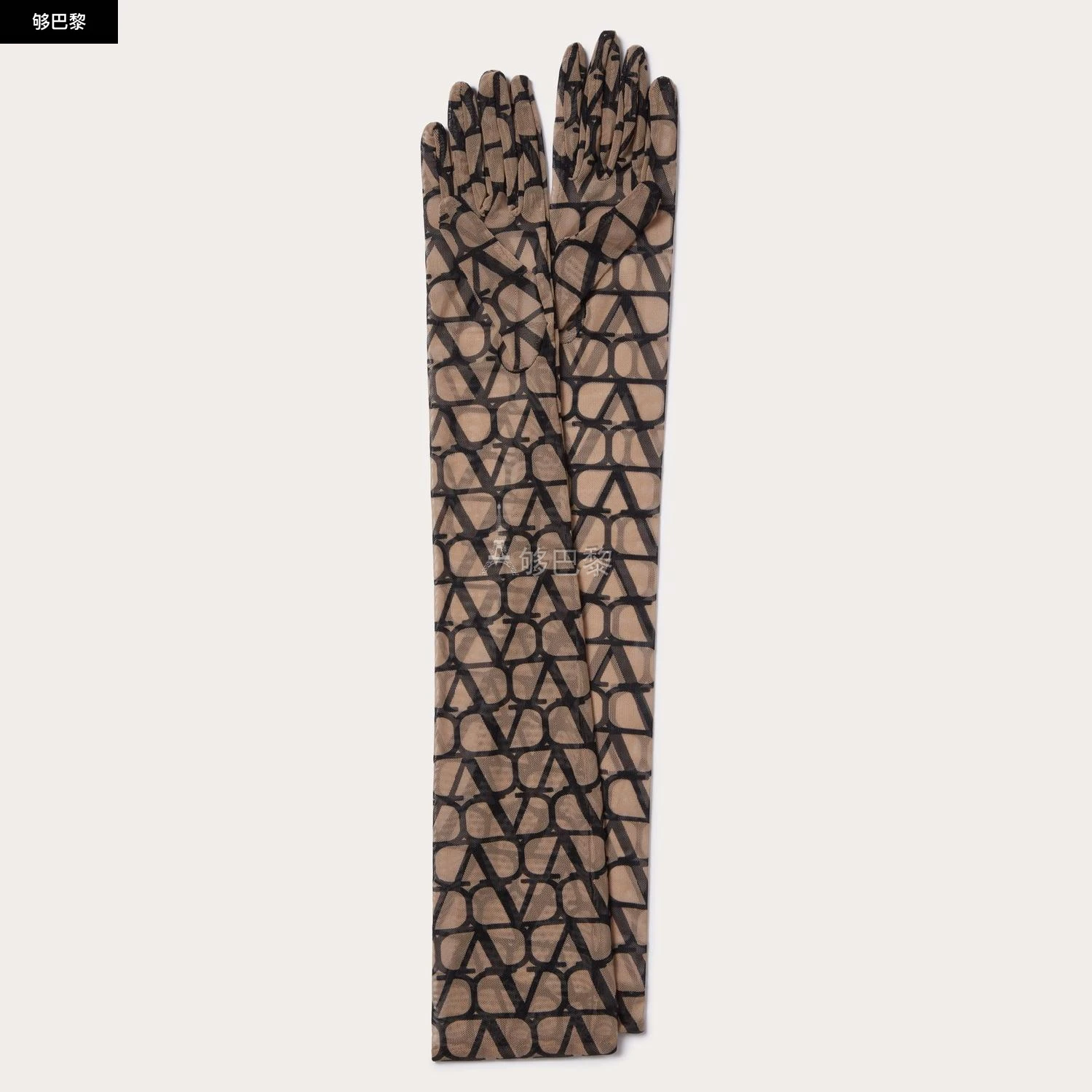 商品Valentino|【预售】 华伦天奴 25春夏 女士 手套 LONGS GANTS EN TULLE À MOTIF TOILE ICONOGRAPHE WGCA24DHX_E21 ,价格¥3245,第6张图片详细描述