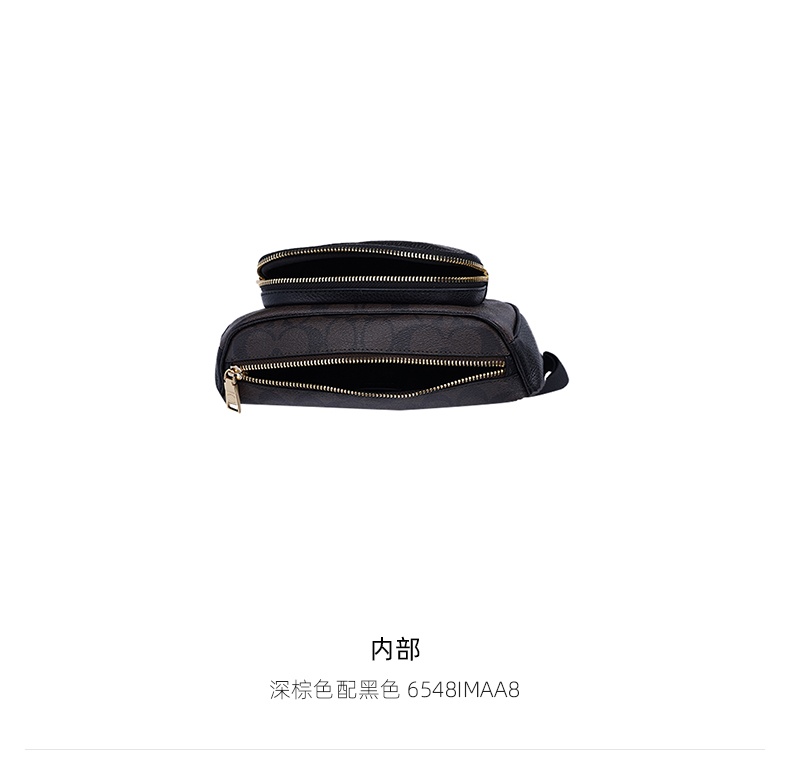 商品Coach|蔻驰新款女士拼接拉链小号腰包胸包,价格¥1457,第12张图片详细描述