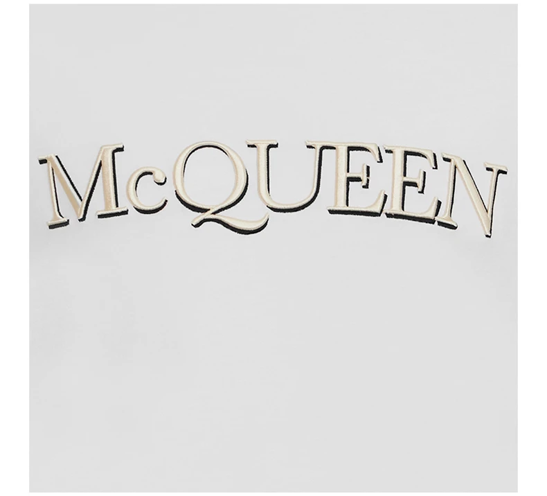商品Alexander McQueen|ALEXANDER MCQUEEN 亚历山大·麦昆 男士白色棉质T恤 649876-QQZ56-0900,价格¥1984,第8张图片详细描述