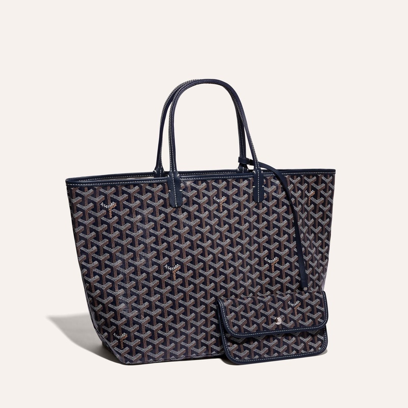 商品Goyard|高雅德 Saint Louis PM男女黑色帆布/小牛皮手提包 STLOUIPMLTY01CL03P（十色可选）,价格¥13567,第23张图片详细描述