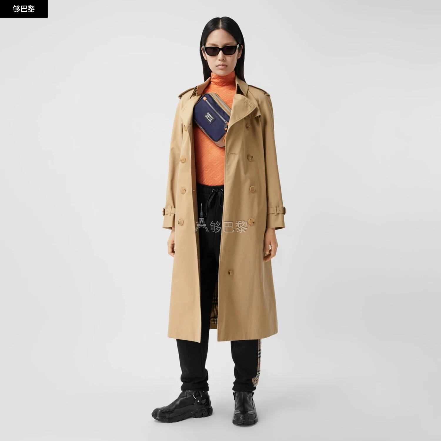 商品Burberry|包邮包税【预售7天发货】 BURBERRY 24春夏 女士 风衣 滑铁卢版型 – 长款 Heritage Trench 风衣 80457851,价格¥17915,第3张图片详细描述