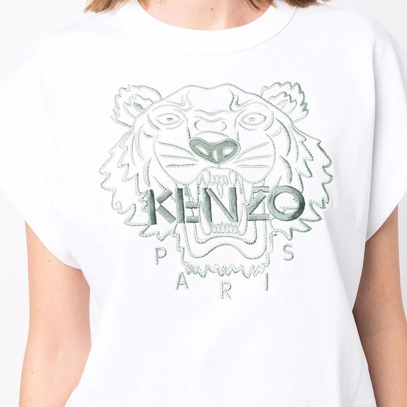 商品Kenzo|【现货】高田贤三 女士白色虎头棉质T恤（5色可选）,价格¥707,第3张图片详细描述