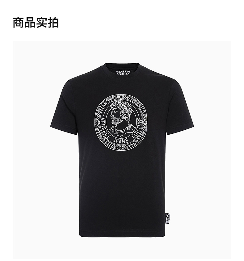 商品Versace|VERSACE JEANS 男士黑色T恤 B3GUA7TB-36610-899,价格¥654,第6张图片详细描述
