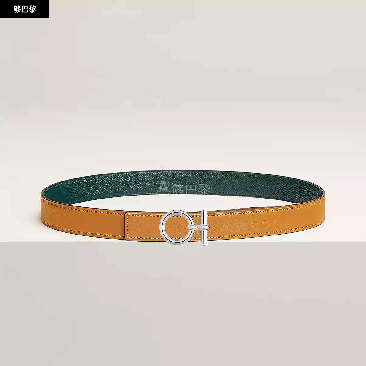 商品Hermes|【预售】 爱马仕 24秋冬 女士 腰带 Boucle de ceinture Flot & Cuir de ceinture réversible 24 mm H010617UK05 | H052150CAWV,价格¥6732,第3张图片详细描述