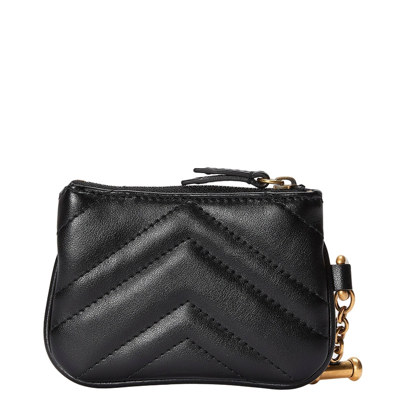 商品Gucci|GUCCI/古驰 22春夏新款Marmont系列 女士黑色皮革绗缝金扣马蒙零钱包和白色皮革钥匙包 698787UM8ET9063,价格¥5832,第7张图片详细描述