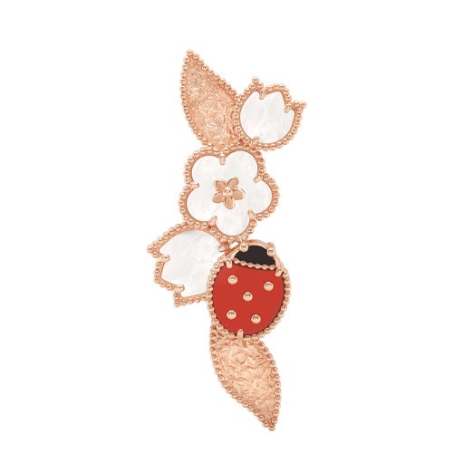 商品Van Cleef & Arpels| Van Cleef & Arpels/梵克雅宝 Lucky Spring系列 18K金玫瑰金珍珠母贝玛瑙瓢虫形状胸针VCARP7RS00,价格¥59037,第4张图片详细描述