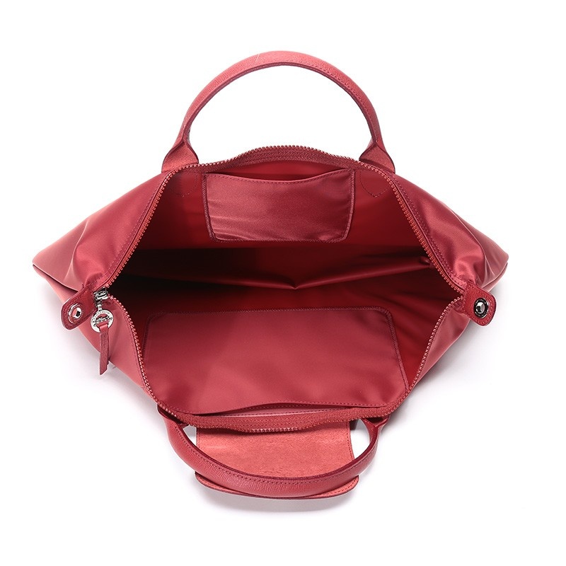 商品[国内直发] Longchamp|珑骧LONGCHAMP 奢侈品 女士Le Pliage Neo系列红色大号加厚帆布配牛皮革斜挎手提饺子包,价格¥647,第4张图片详细描述