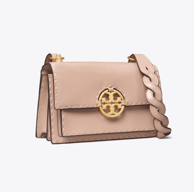 商品[国内直发] Tory Burch|TORY BURCH汤里柏琦 女士粉色漆皮单肩斜挎包145997-288,价格¥4650,第2张图片详细描述