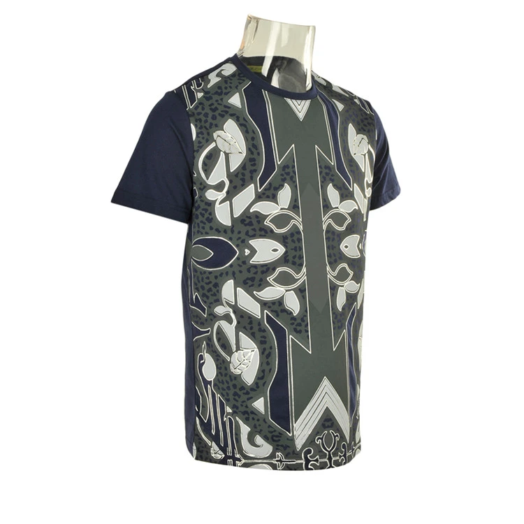 商品Versace|VERSACE JEANS 范思哲牛仔 男士深藍色印花T恤 B3GPA7666598231,价格¥534,第9张图片详细描述