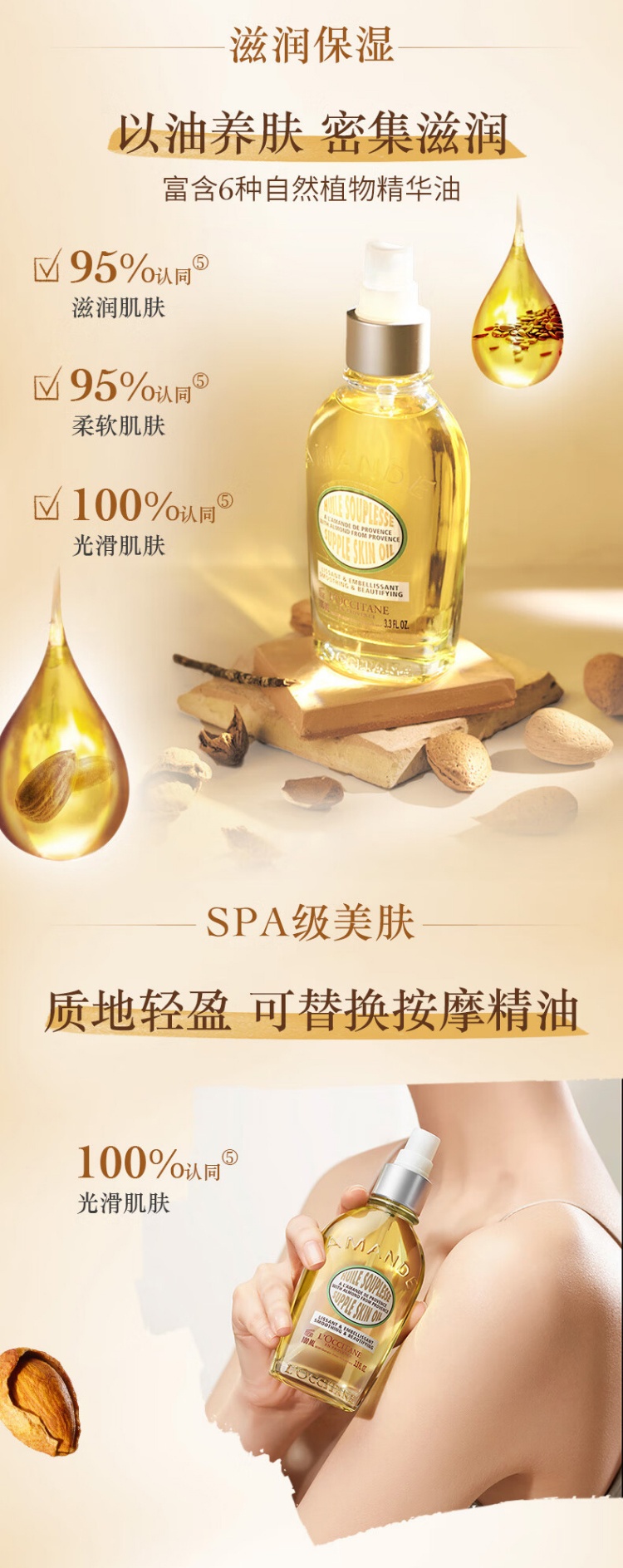 商品L'Occitane|L'OCCITANE 欧舒丹 植物滋养身体乳身体油 250/500ml 保湿滋润 美体紧致,价格¥176,第3张图片详细描述